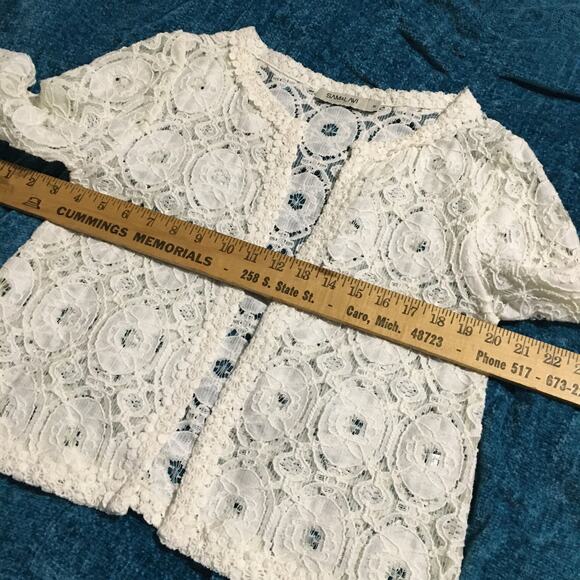 Sam & Lavi off-white lace cardigan made in the USA medium Neutral - Picture 9 of 12